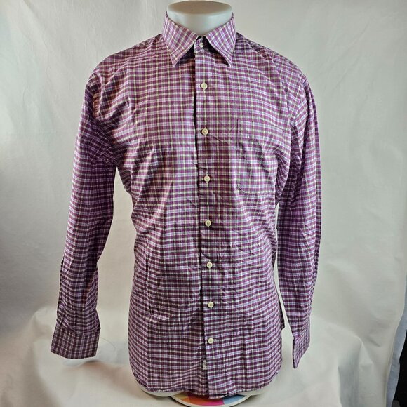 Peter Millar Shirt Mens Large Plaid Button Up Cotton Dress Casual Preppy Bundle - Picture 2 of 16